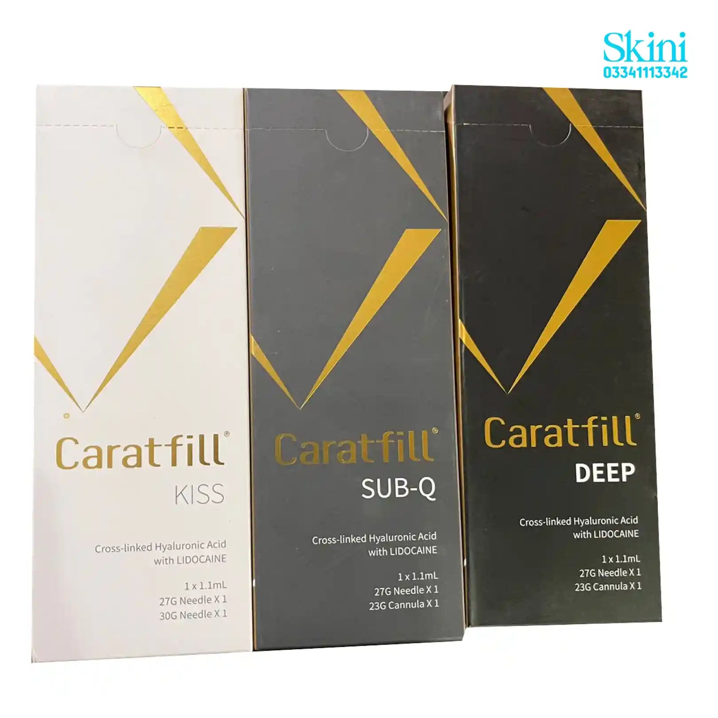 Caratfill Dermal Filler (KISS, SUB-Q, DEEP) – Premium Korean HA Fillers Set Of Three