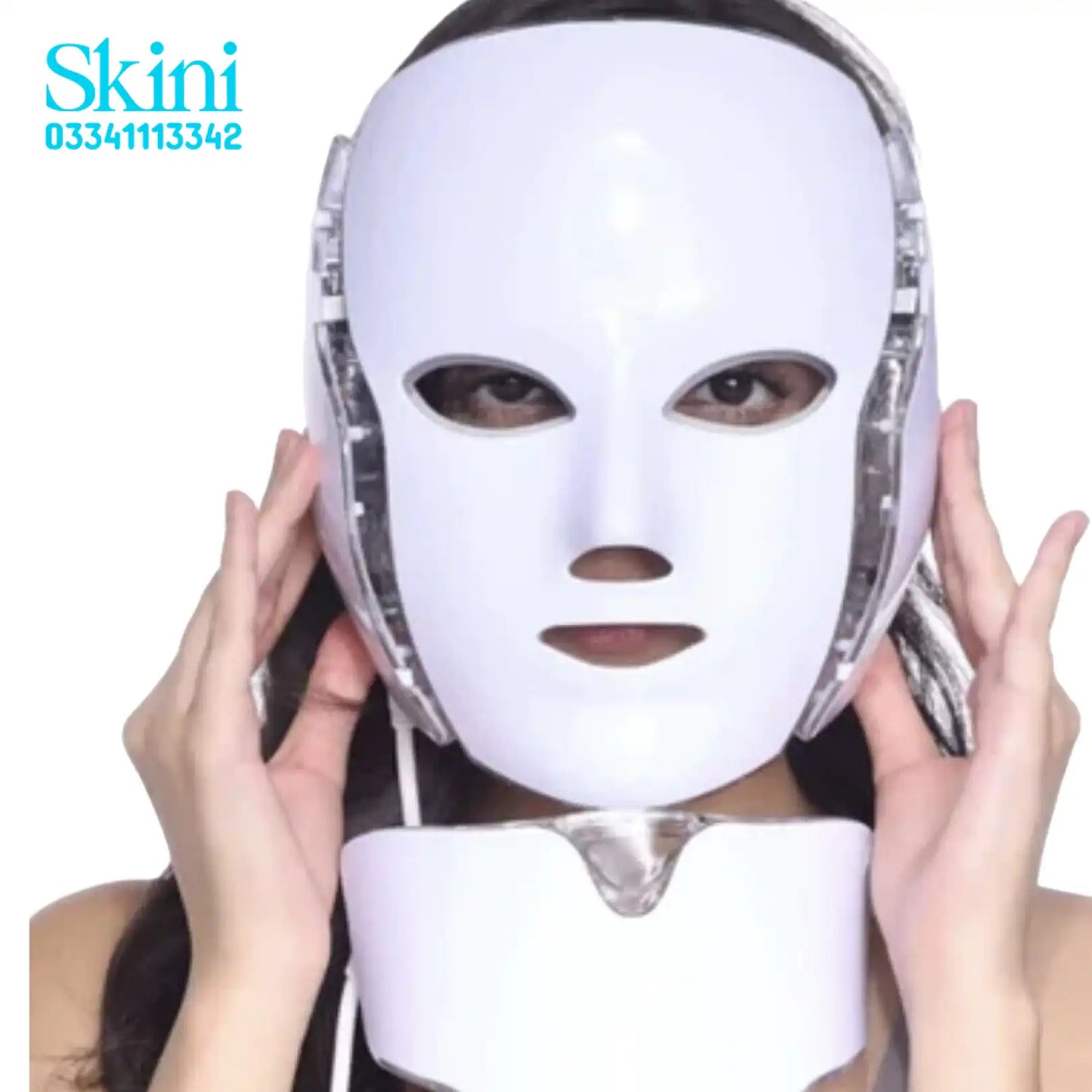 LED Face Mask With Neck Anti Acne Whitening 7 Colors Light Therapy Mask