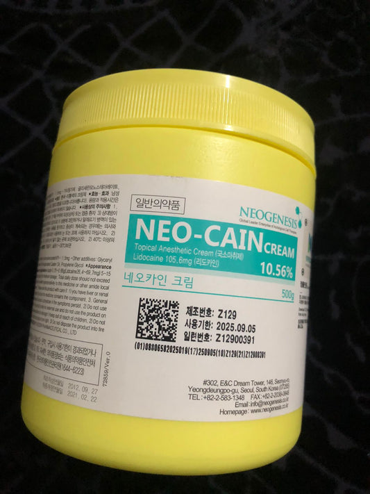 Neo-Cain Numbing Cream jar 500g Lidocaine 10.56%