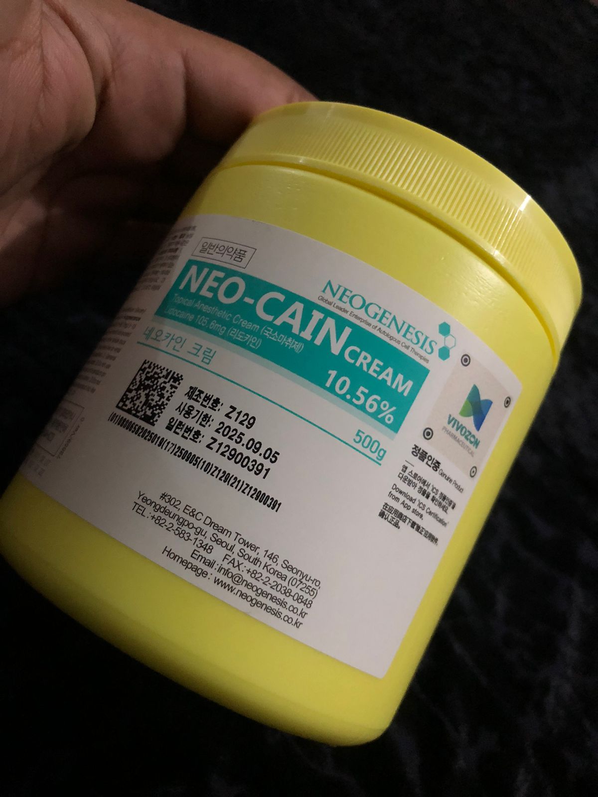 Neo-Cain Numbing Cream jar 500g Lidocaine 10.56%