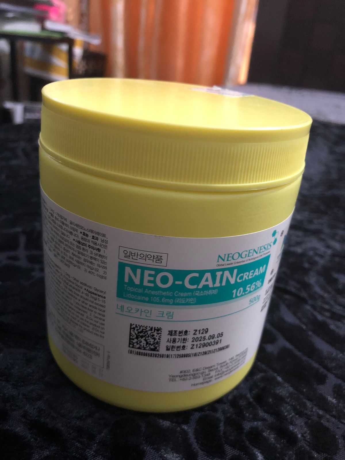 Neo-Cain Numbing Cream jar 500g Lidocaine 10.56%