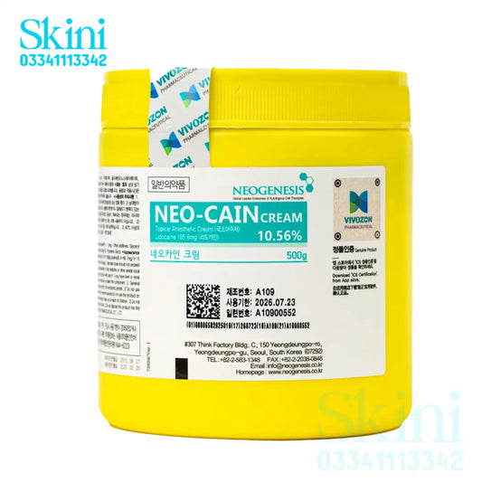 Neo Cain Numbing Cream Jar 10.56% Lidocaine Korean Topical Anesthetic Cream 500g JAR